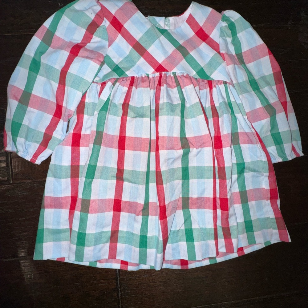 Plaid Kids Dress - Red, Green, White